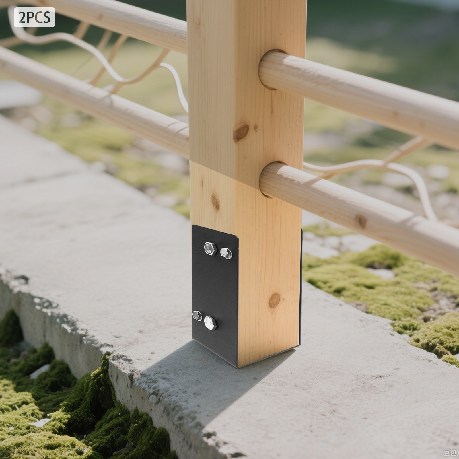 2PCS Wet Concrete Fence Post Holder U-Shape Post Base Holder for Fence, Gazebos
