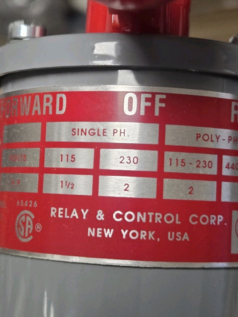 BRAND NEW NOS Relay And Control RS-1 Reversing Drum Control
