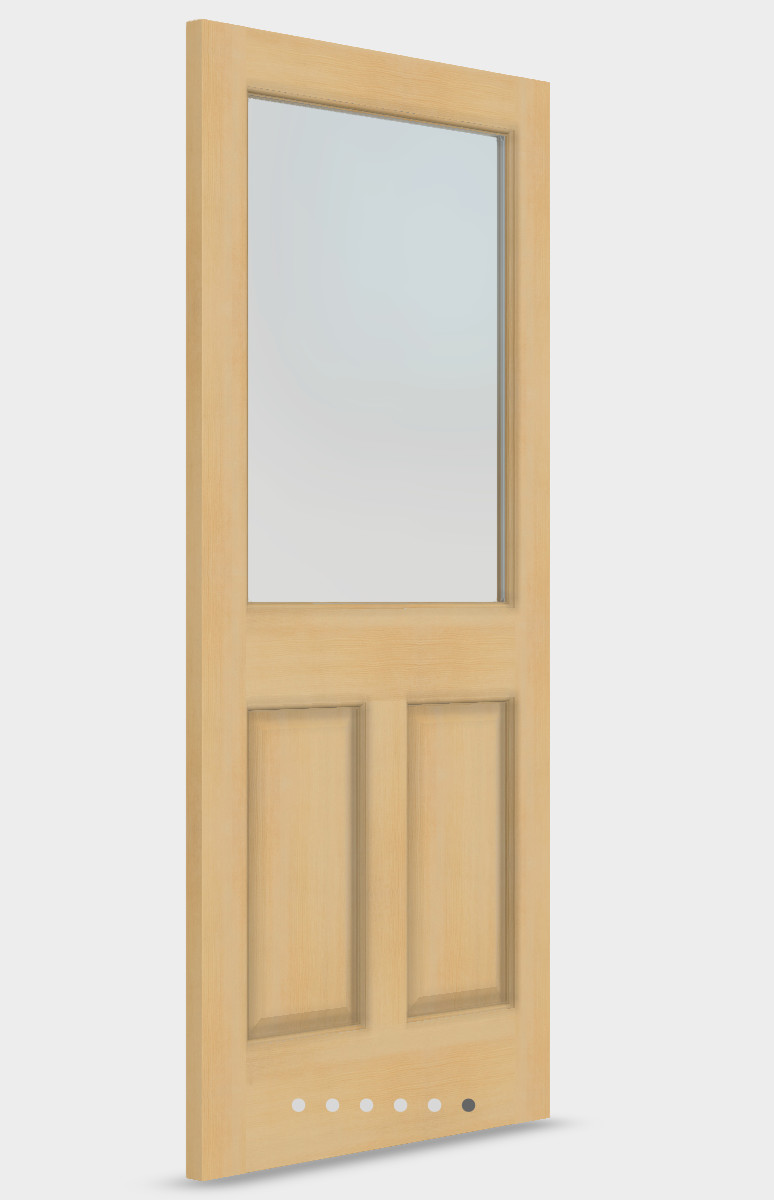 Exterior Hemlock Solid Stain Grade French Doors 1 Lite/Vertical 2 Raised Panels