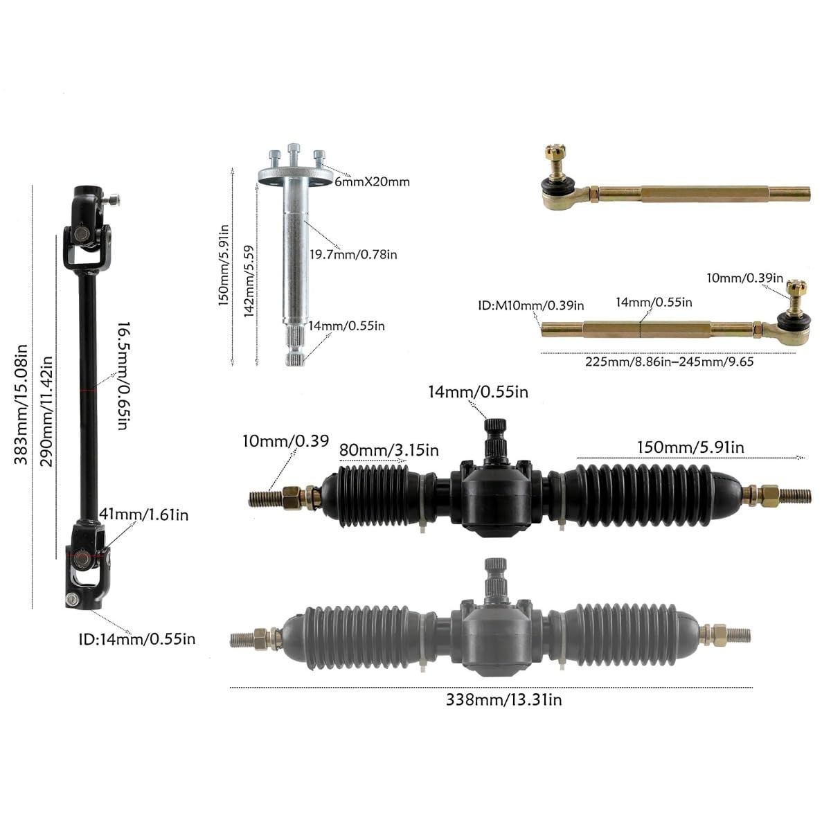 32inch Rear Live Axle Kit for Go Karts Golf Carts ATVs with Steering Brakes