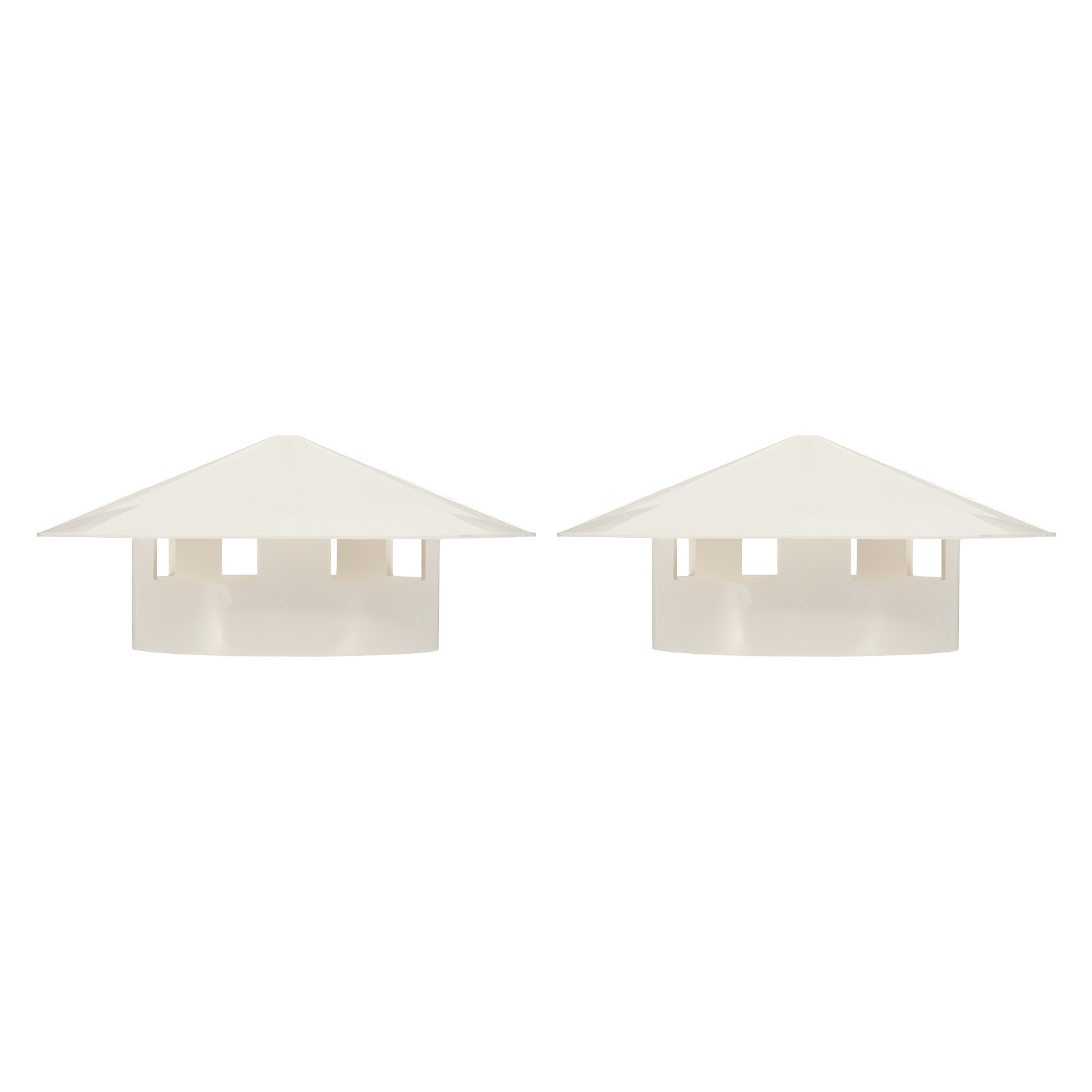 6″ Chimney Cap, 2 Pcs Roof Vent Cap Cowl Rain Cover Air Vent Cap, White