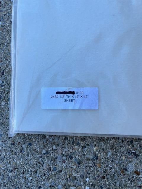 1/2″ Thickness 12″ x 12″ Off-White Strong Wool Fiber Felt S2-24 Sheet Plain Back