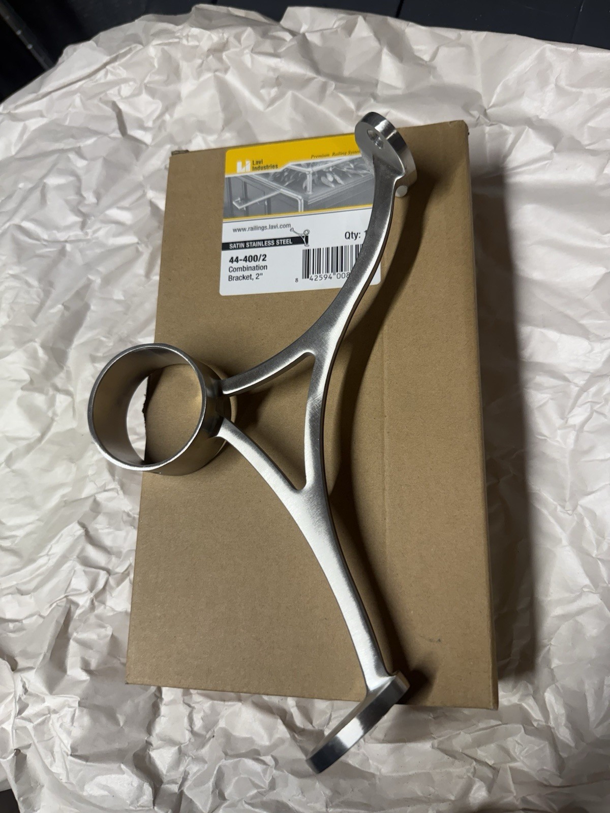 Lavi Industries Satin Stainless Steel 2 inch Bar Foot Rest Set 44-400/2 44-600/2