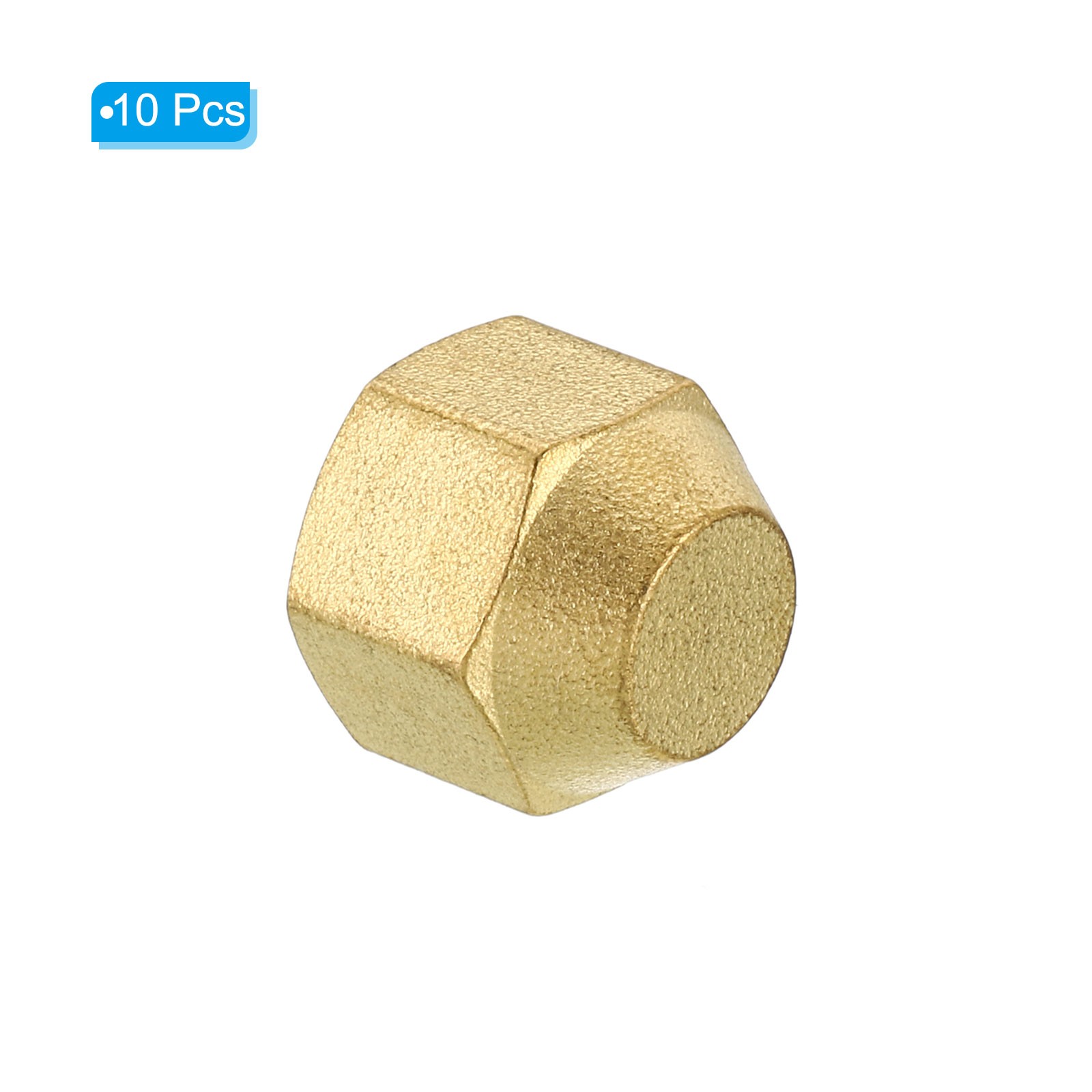1/4″ Brass Flare Cap 10Pcs SAE Flare Fitting 45 Degree 7/16-20UNF Female Thread