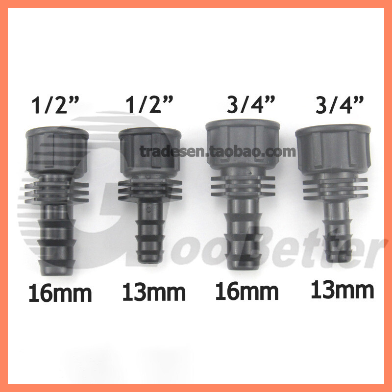 1/2″ 3/4″ Female BSP Thread Hose Barb Straight Plastic Connector Fitting 13 16mm