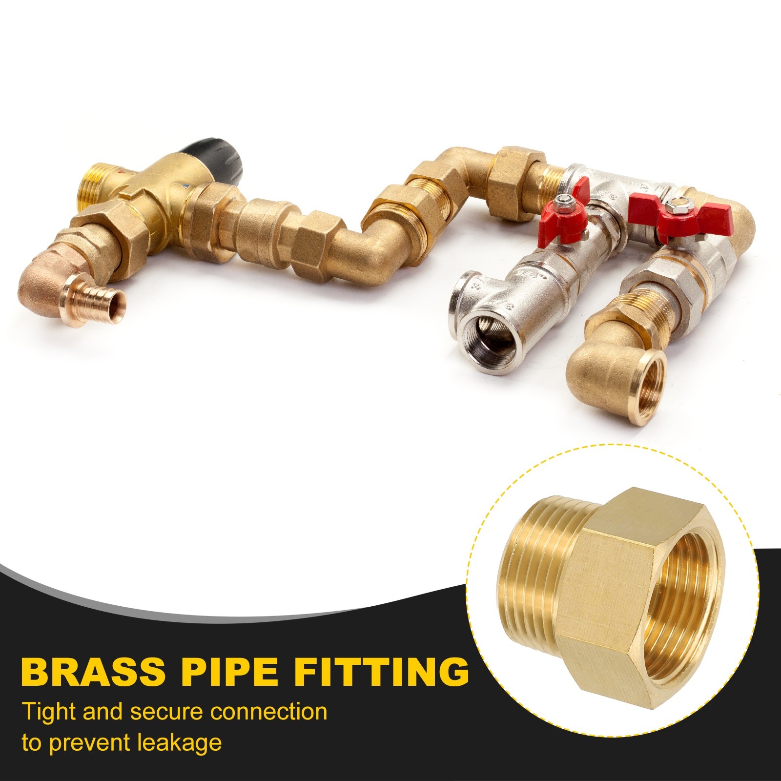 3/4″ g Female x 3/4″ NPT Male Brass Pipe Fitting with Tape for Air Gas- 2Pcs