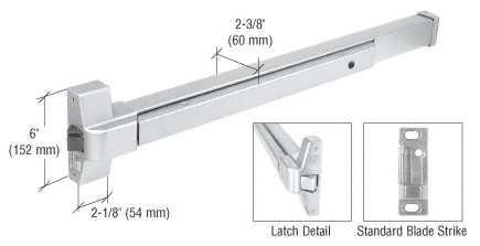 CRL DL950A Satin Anodized Touch Bar Rim Panic Exit Device