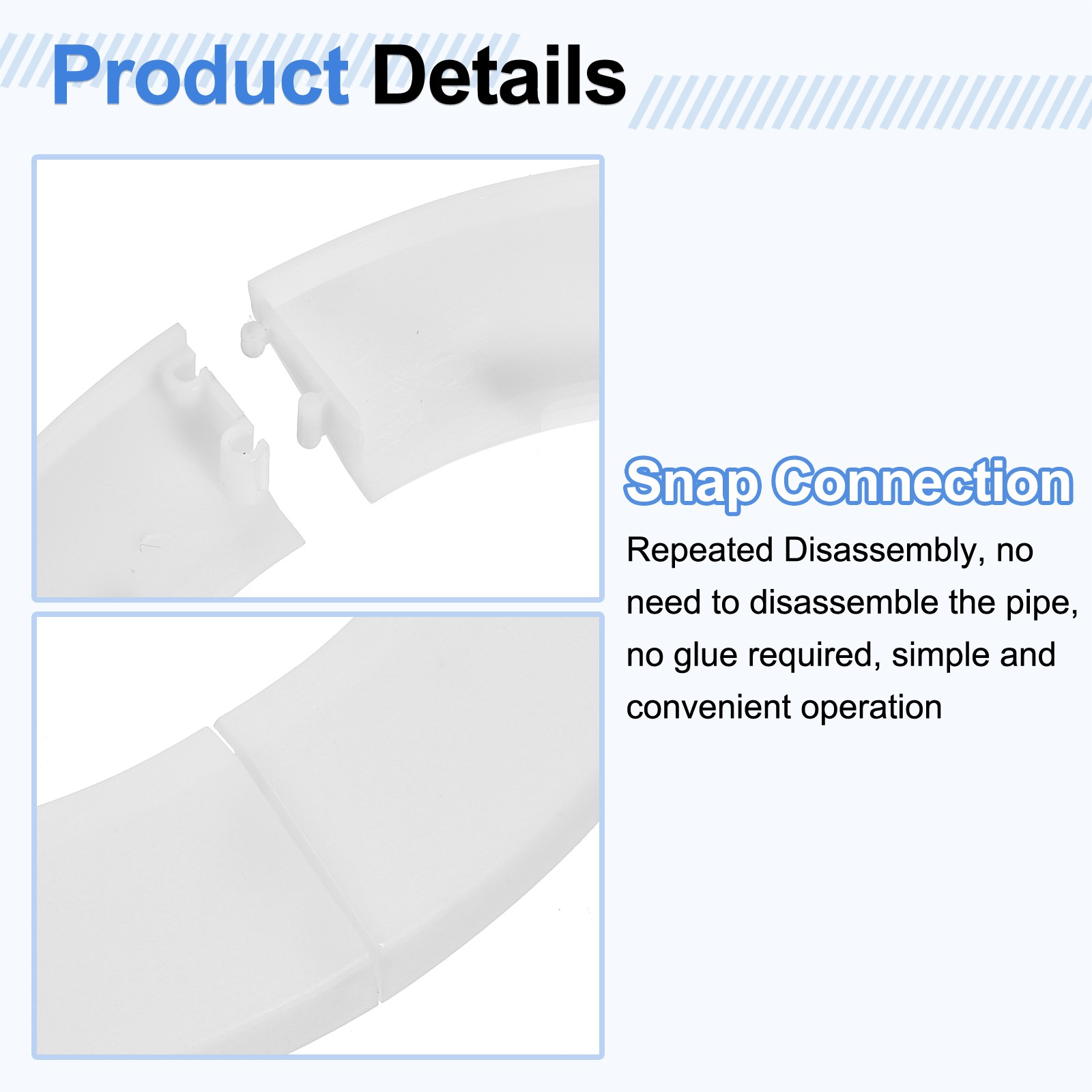 20pcs Flange Pipe Cover Decoration 3.54″ Clip-on Wall Hole Cover, White