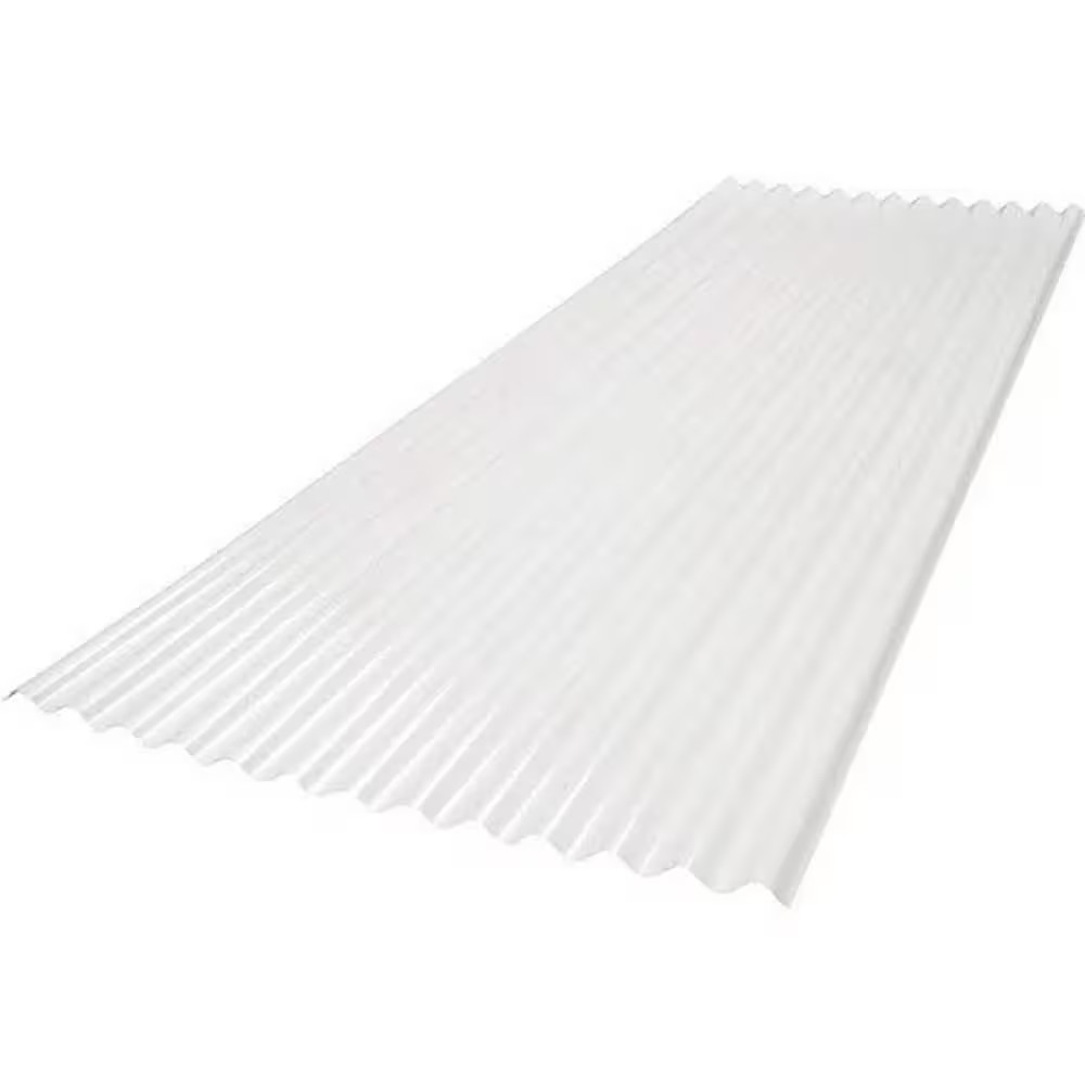 72 In. L X 21 In. W Corrugated Polycarbonate Plastic Curvy Clear Roof Panel (Set