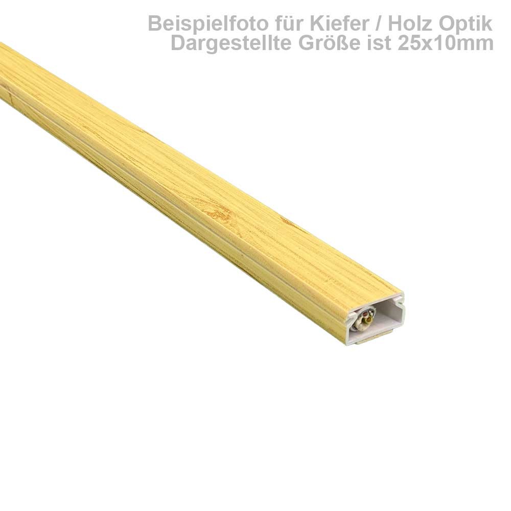 60x40mm Cable Duct Wood Effect Pine / Spruce with Lid 1m Length Drilling