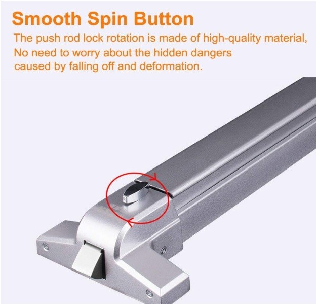 Door Push Bar Panic Exit Device w/ Exterior Lever Emergency Lock Stainless – NEW