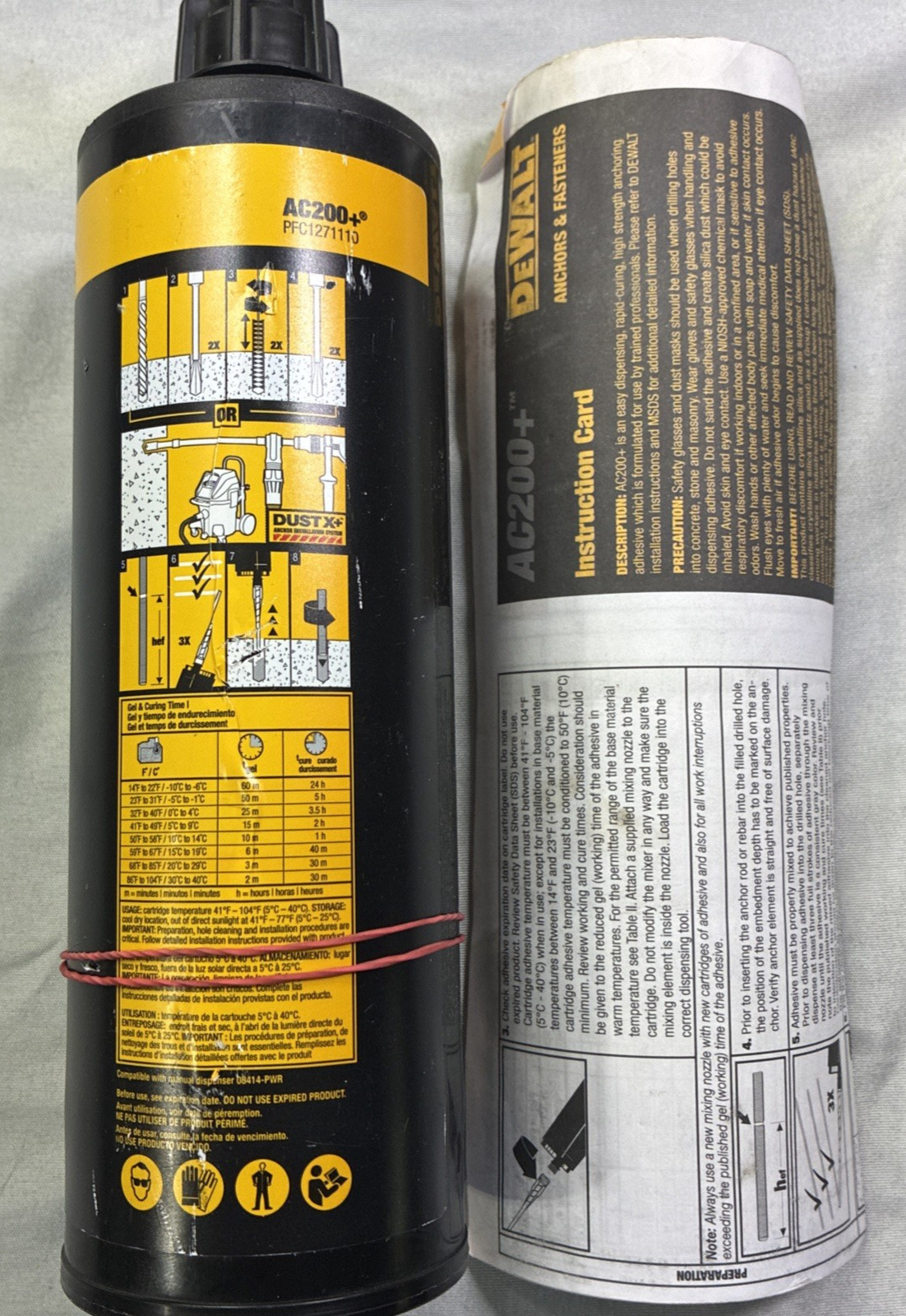 DeWalt AC200+ Hybrid Acrylic Anchoring System ~ 14oz OPEN BOX