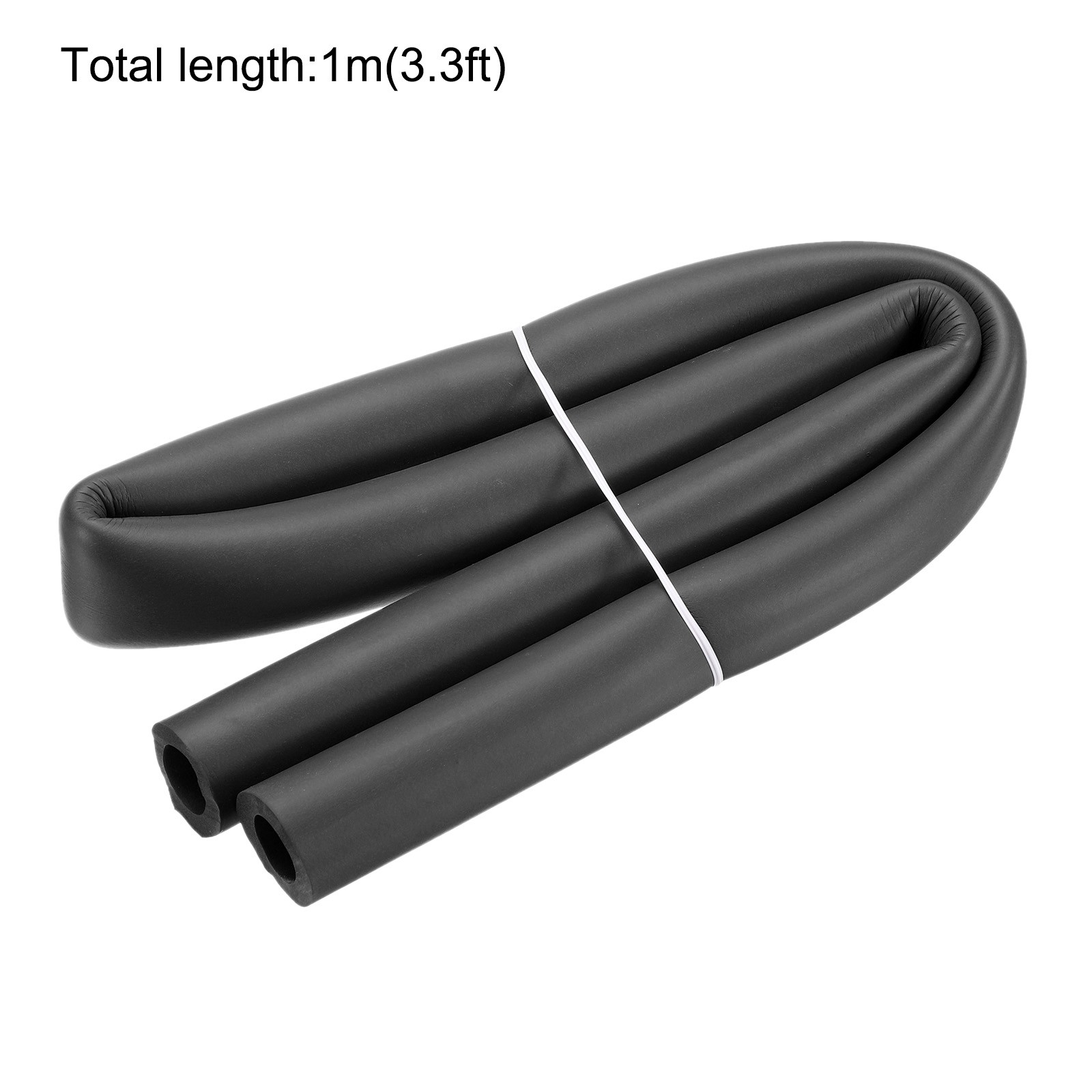 Foam Tubing for Handle Grips Support Pipe Insulation 20mm ID 29mm OD 1m Black