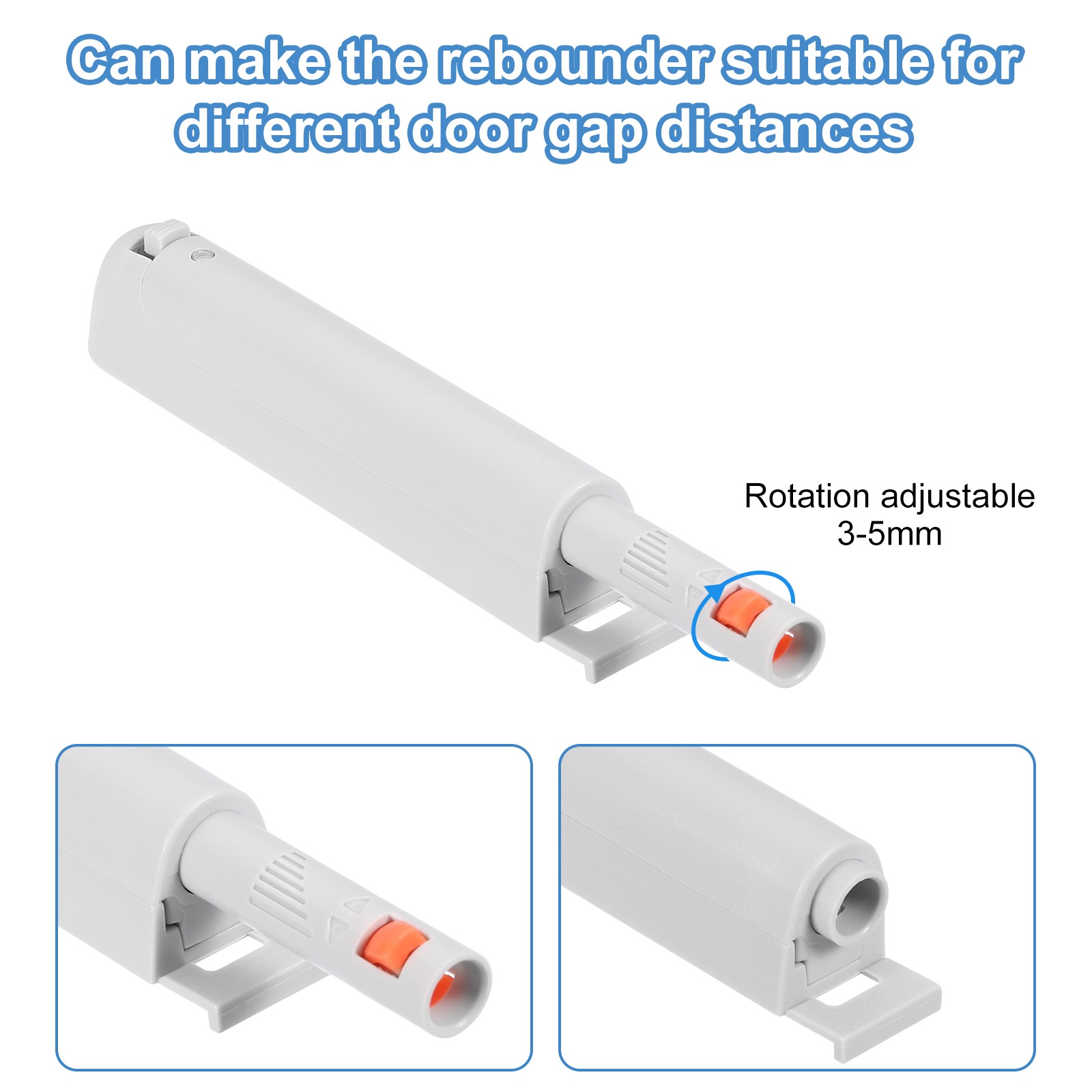 4 Pcs Magnetic Push Latches for Cabinet, 3.82×0.67 Inch Push to Open Latch White
