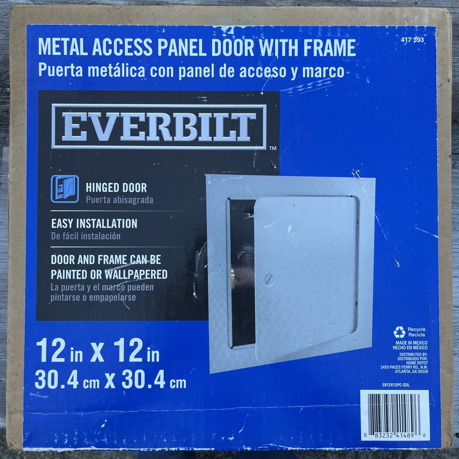 Everbilt EB12X12PC-SDL Metal Access Panel Door with Frame, 12″ x 12″, New