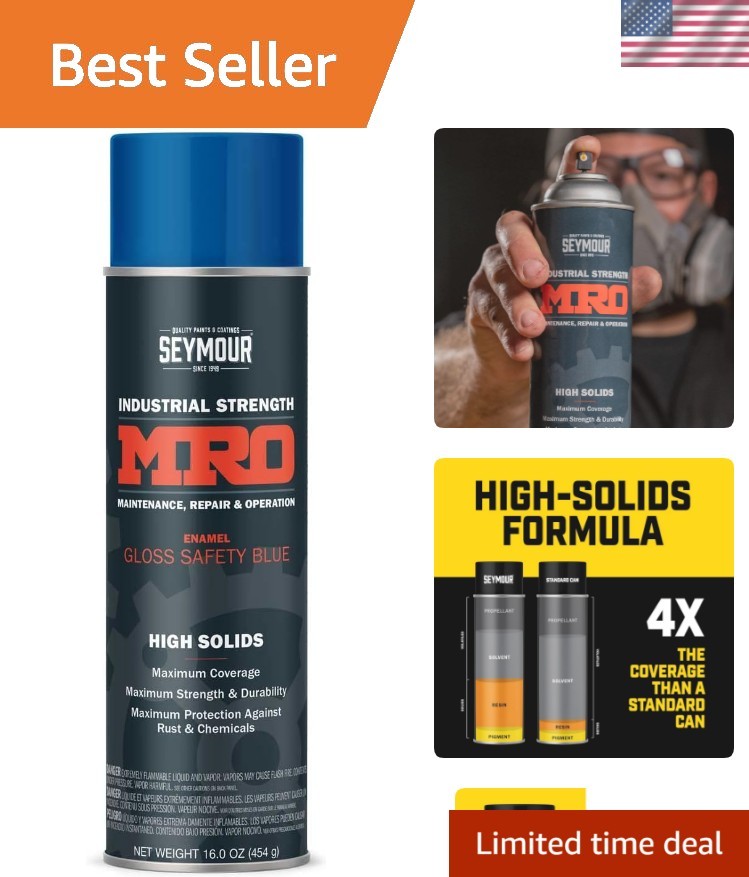 Industrial MRO High Solids Spray Paint, Safety Blue, 16 Fl Oz Pack of 1