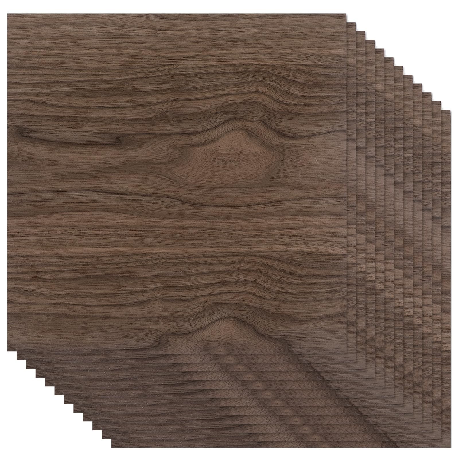 Boao 12 Pcs Real Wood Veneer Sheets 12″ x 12 x 12 inches, wood color