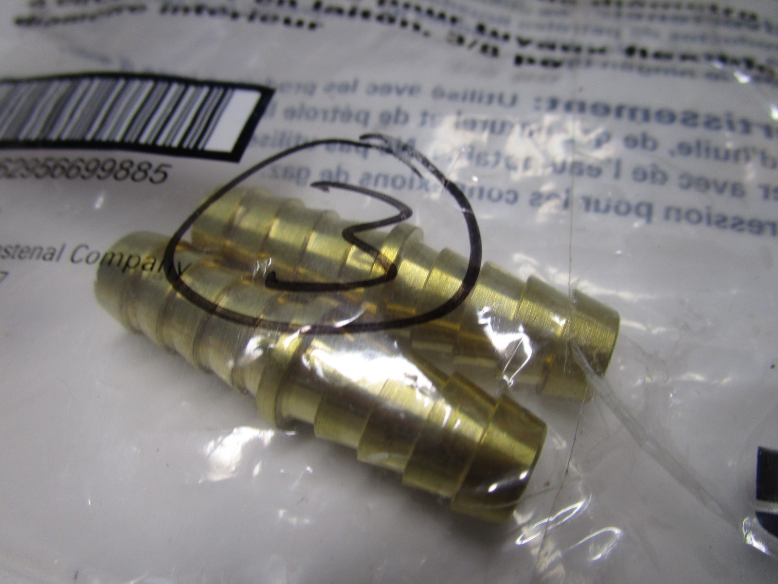 3/8″ x 3/8″ Hose x Hose 2.13″ L Brass Hose Splicer QTY 2