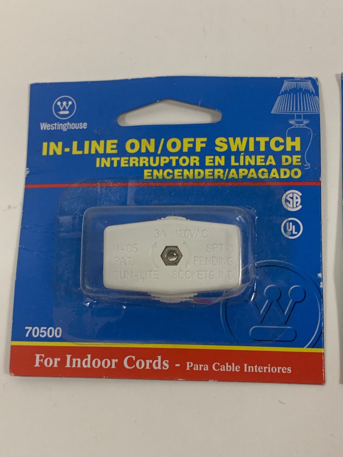 Feed-Through Switch,No 70500, Westinghouse Lighting Corp Lot of 2 White