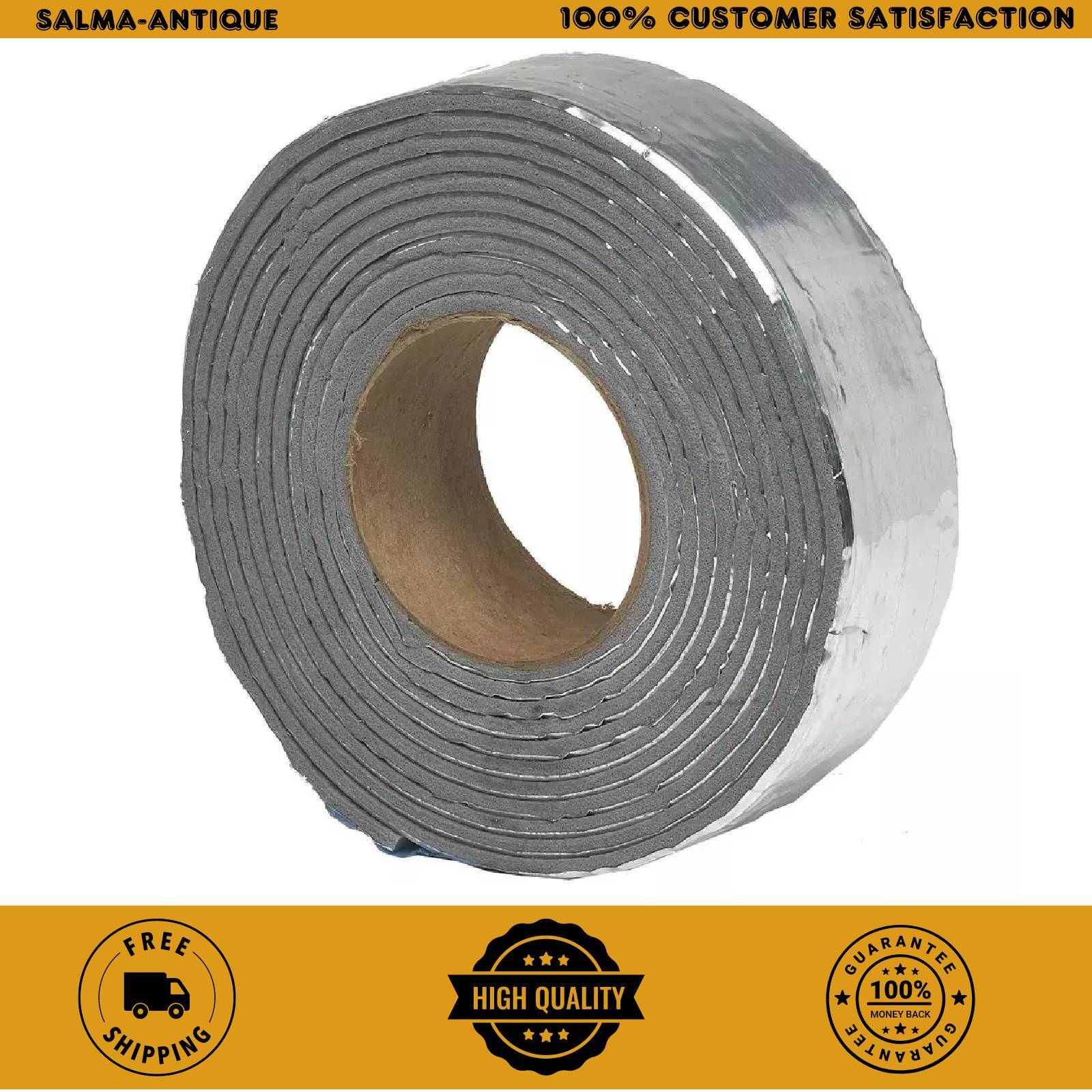 Foam and Foil Pipe Wrap Insulation Tape 2inx15ft Insulate Both Hot and Cold Pipe