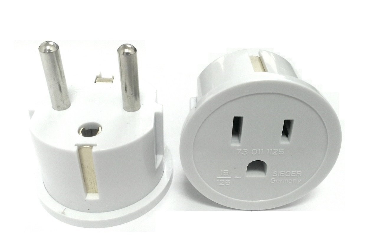 Ckitze USA to Europe, Germany, France, Russia Plug Adapter – Black or White