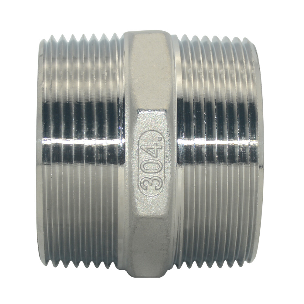 2-1/2″ 2.5″ NPT Stainless Steel 304 Pipe Thread Male Hex Nipple Fitting Adapter