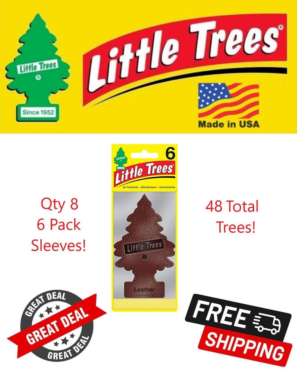 Little Trees 60290 Leather Scented Hanging Air Freshener for Car & Home 48 Pack!
