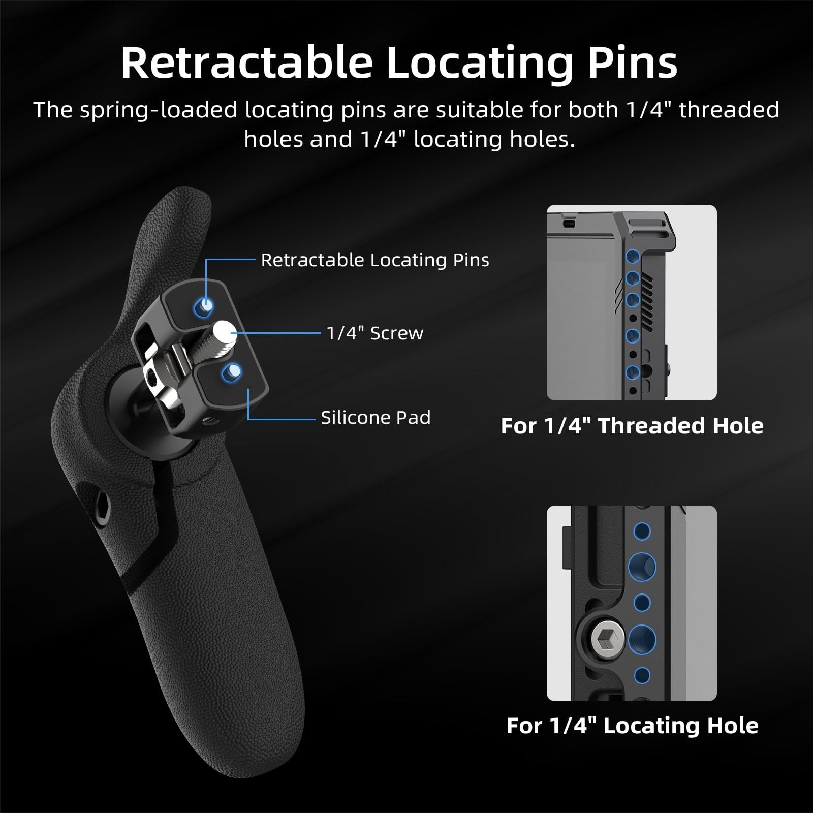 Nitze Side Handle Kit with 1/4″ Screw and Retractable Locating Pins, 360° Adj…
