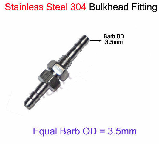 Hose Barb Tube Connector Genuine Stainless Steel Bulkhead Fitting Bulk Head Inch