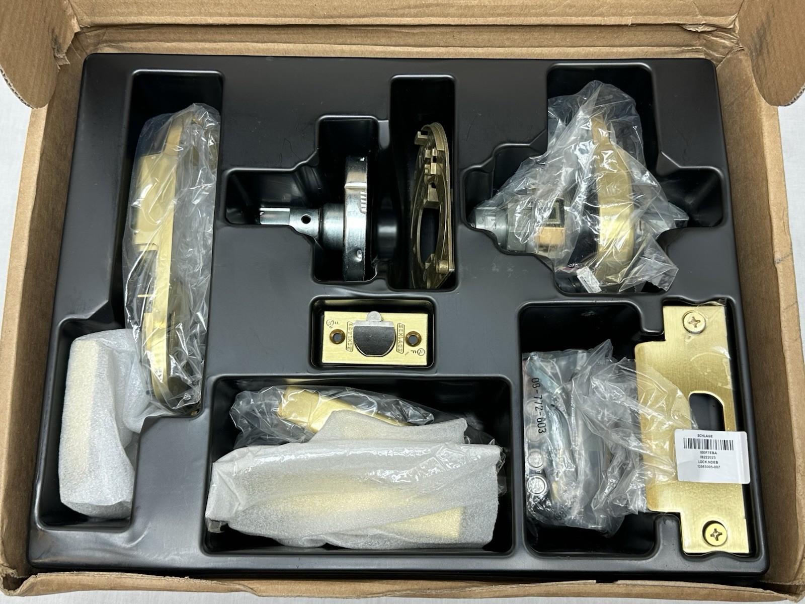 Schlage GR1 Mobile Wireless Cyl Lock NDEBP ATH 606 Latch Bright Brass