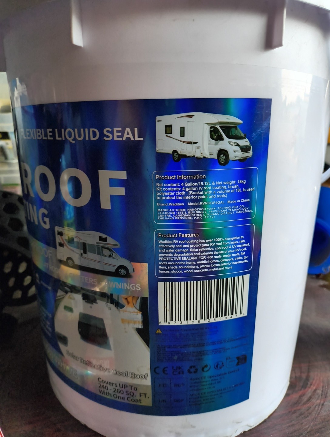 RV Roof Coating White, Waterproof Solar Reflective Sealant, Flexible RV Roof …
