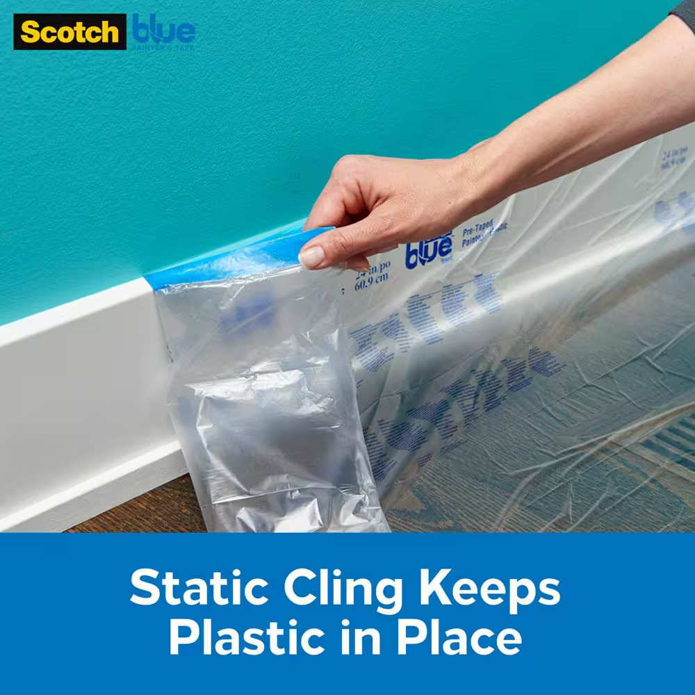 Scotchblue 4 Ft. X 90 Ft. Clear Pre-Taped Painter’S Plastic Sheeting