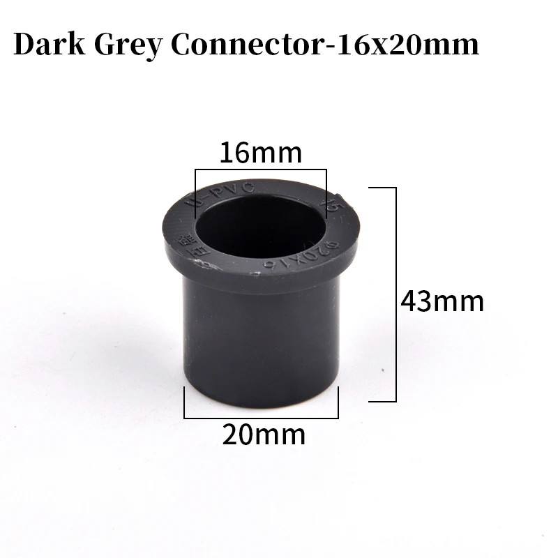 16Mm Dark Grey PVC Connector Garden Irrigation Direct Tee Elbow Union Joint Aqua