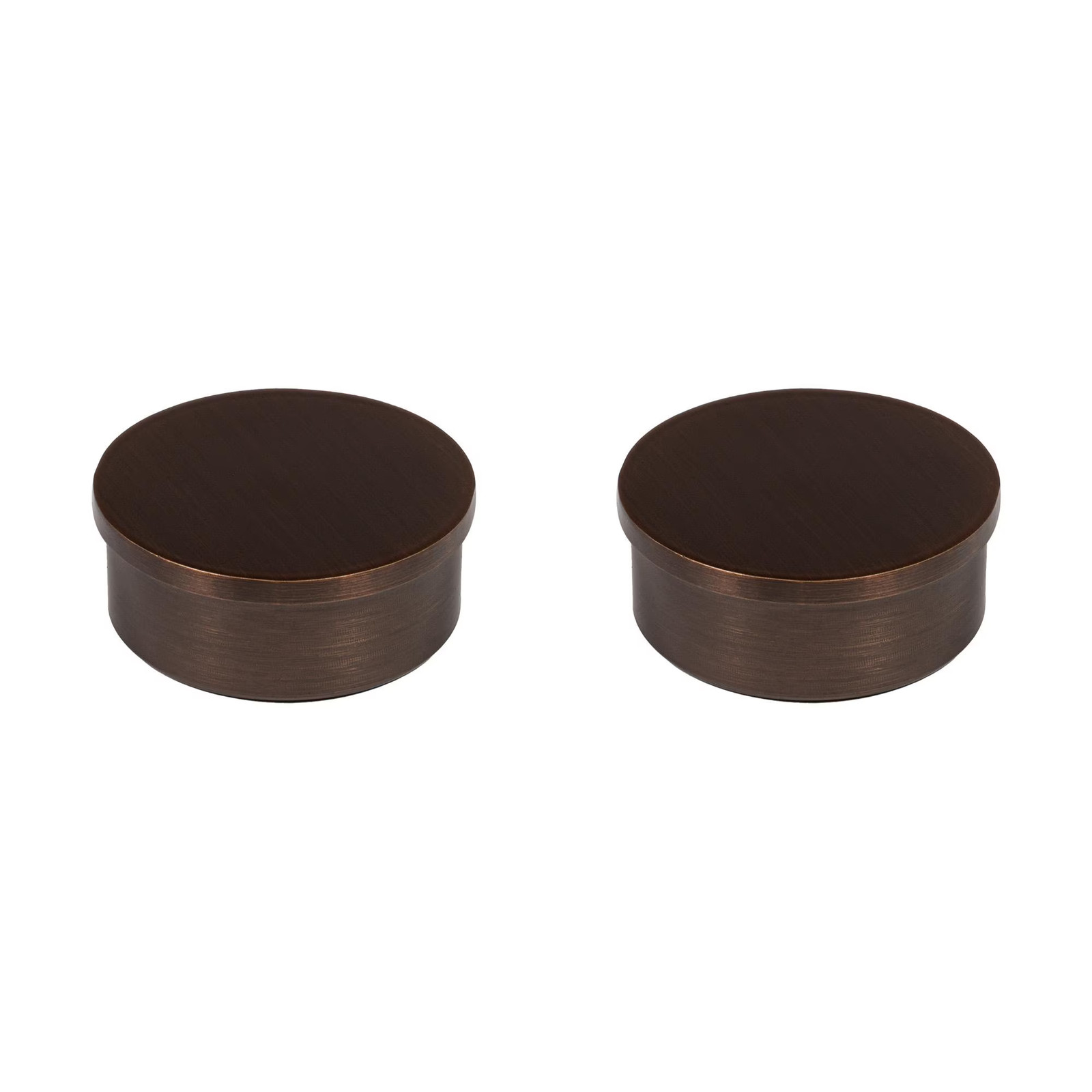 Outwater Antique Copper Flat End Cap for 2” Railings – Solid Brass Decorative