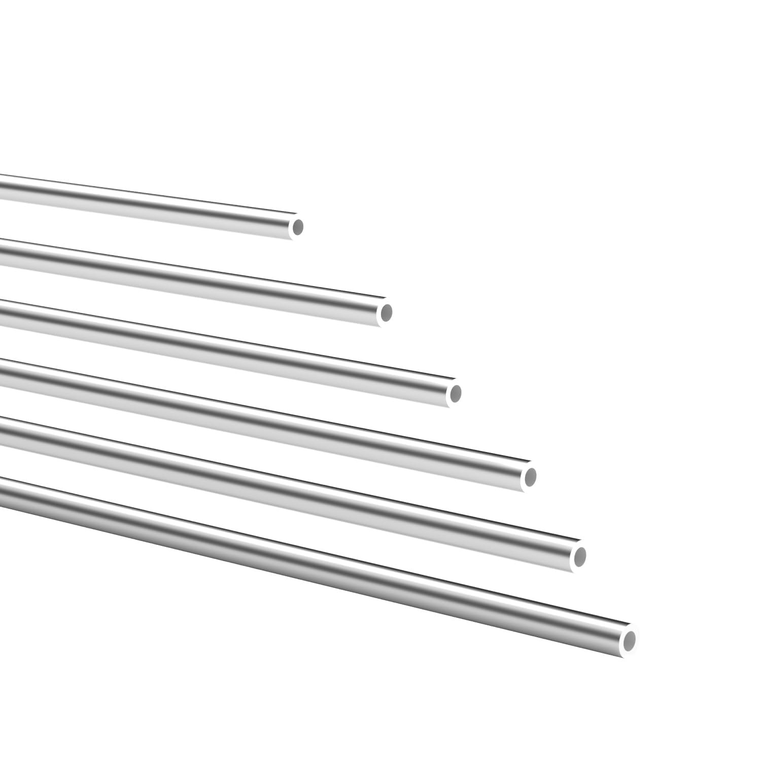 304 Stainless Steel Tube, Seamless Metal 1mm 2mm 3mm 4mm 5mm 6mm OD, Silver
