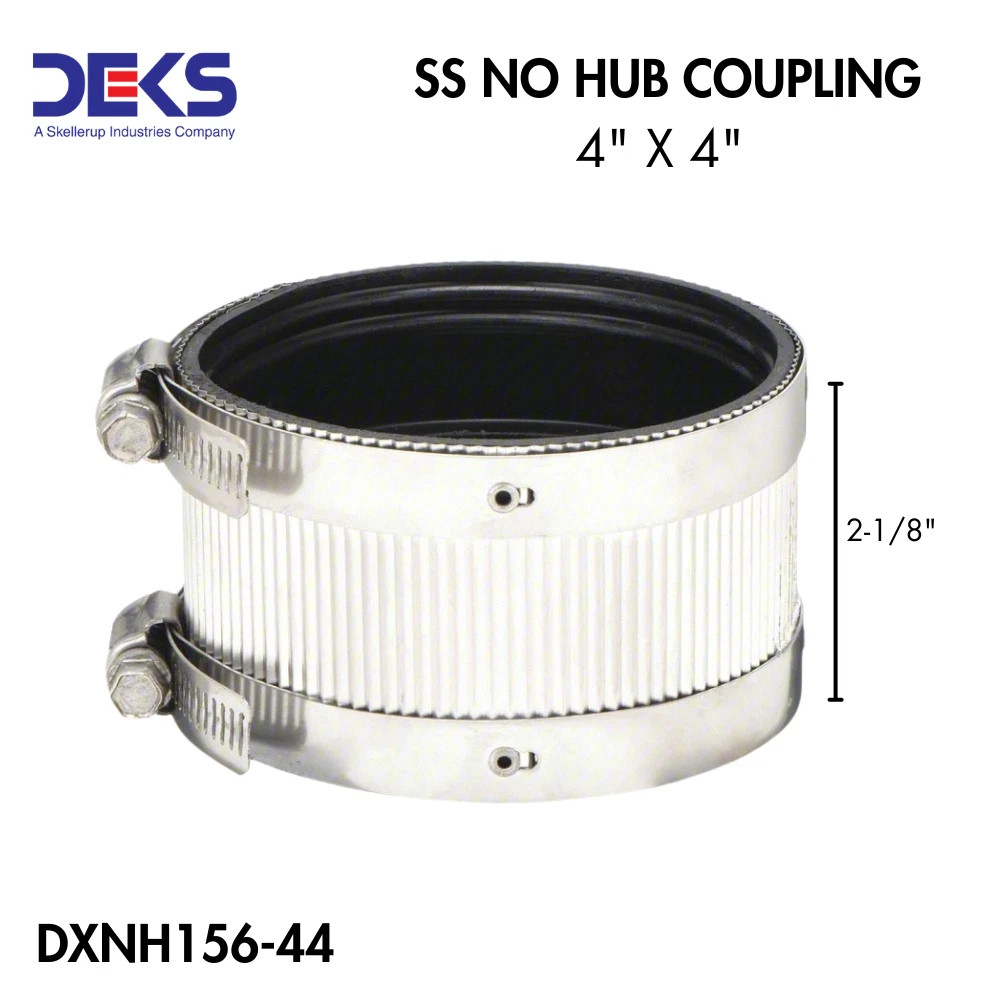 DEKS – DXNH156-44 – SS NO HUB COUPLING 2-1/8″, FOR 4 IN PIPE