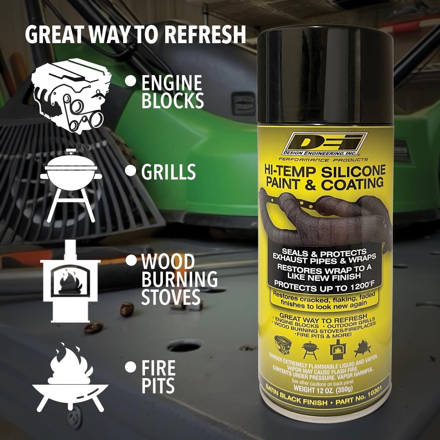 0 High-Temperature Silicone Coating Spray – Black, 1 CAN
