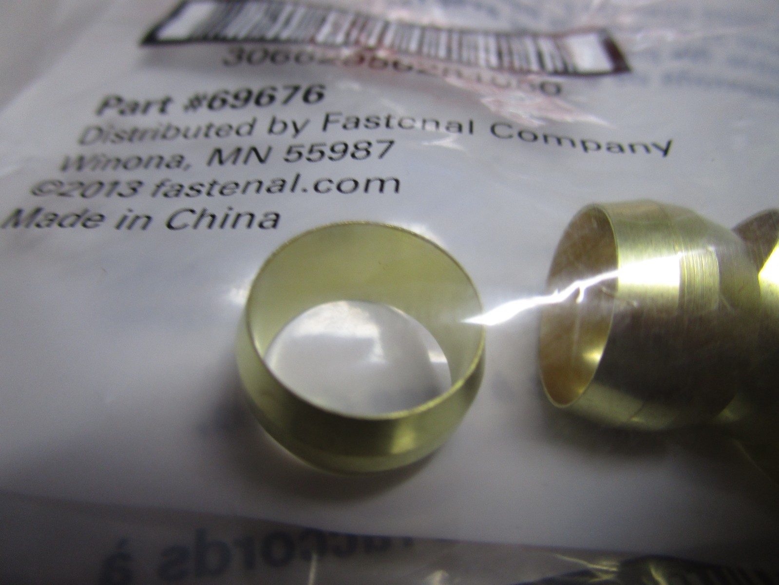 1/2″OD Brass Compression Sleeve QTY 10