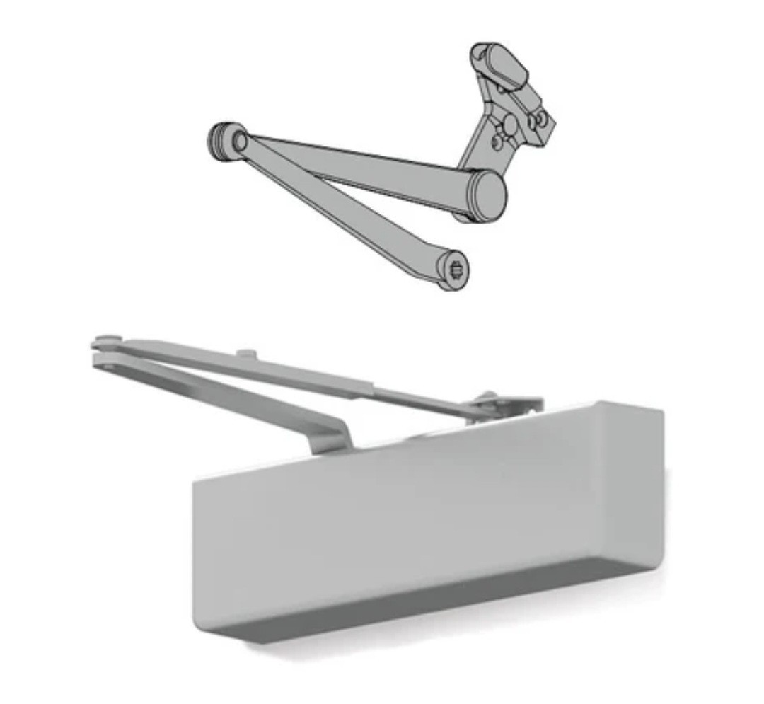 New Falcon SC71A SS Door Closer with Heavy Duty Spring-n-Stop Parallel Arm