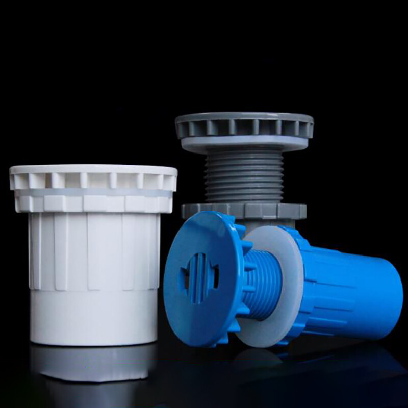 PVC Pipe Fittings Tank Stright Elbow Water Drainage For Aquarium White/Blue/Grey