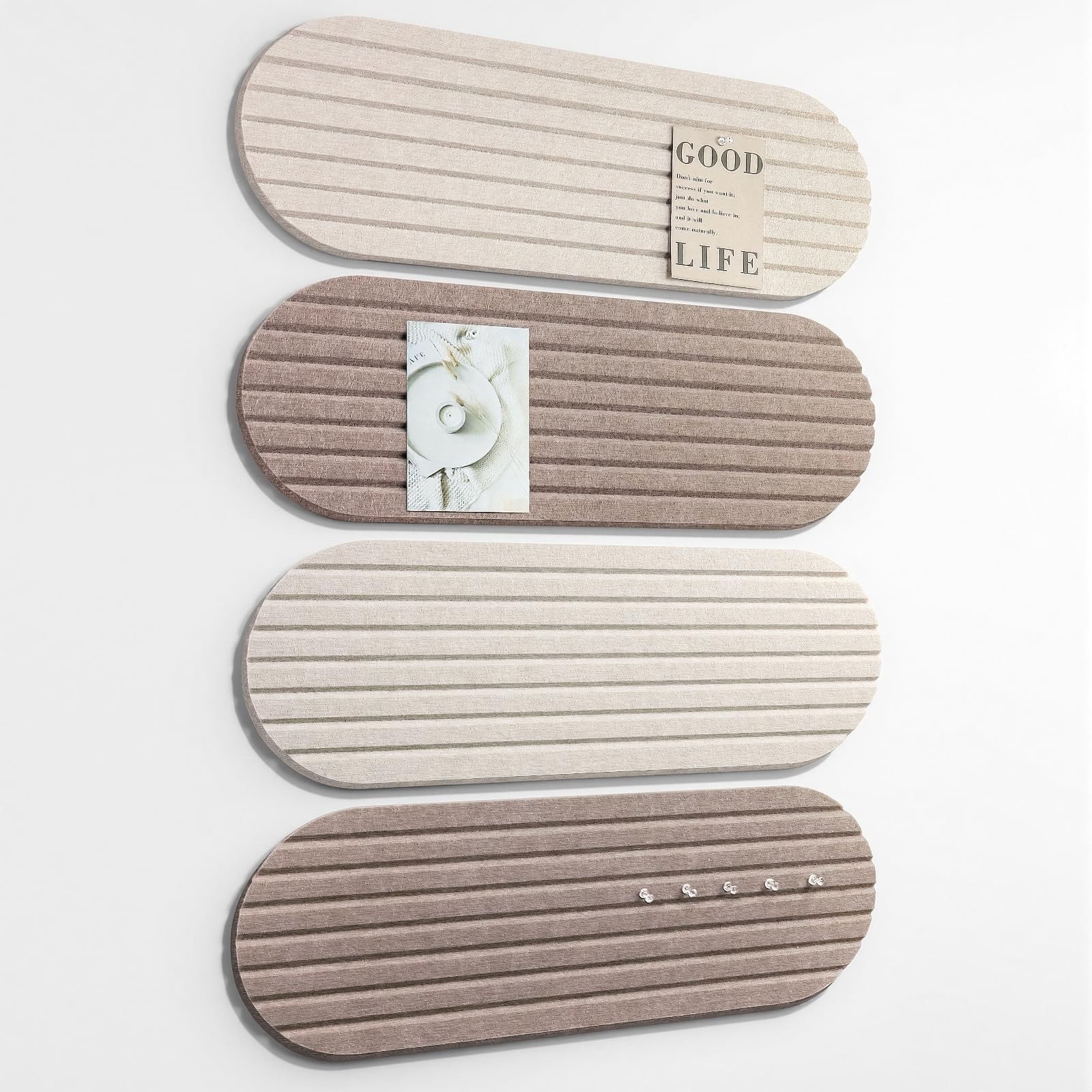 Bulletin Board, 24” X 8” Cork Board Alternative, 4 Pack Felt Bar Strips Boa…