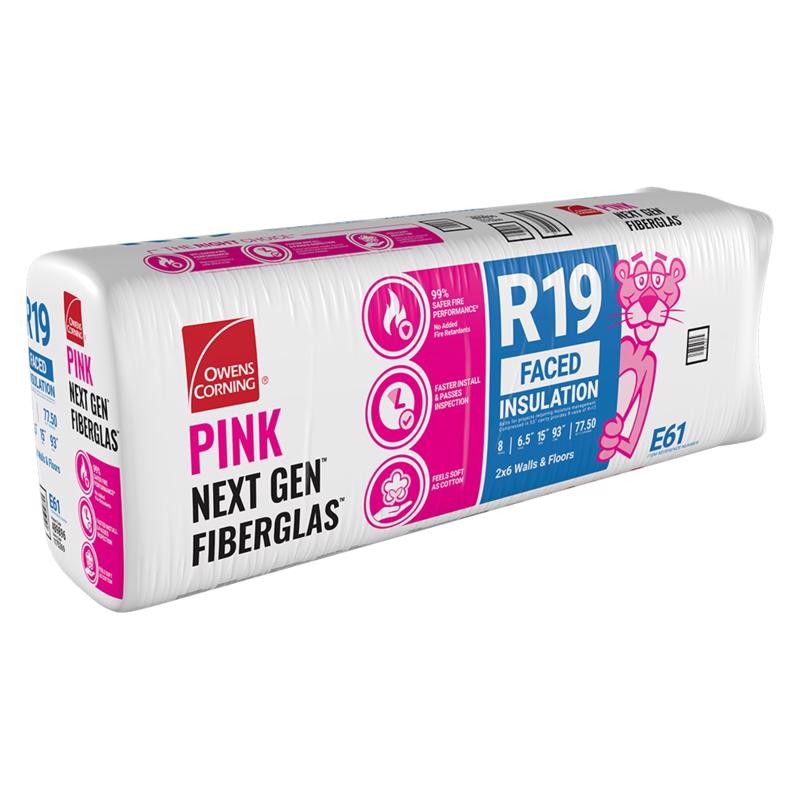 8-Pack Owens Corning R-19 Kraft Faced Fiberglass Insulation Batt 15 in. x 93