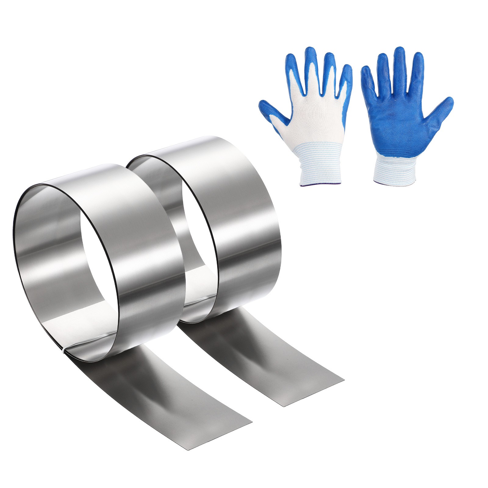 2 Pcs 2.4in x 3.3ft Stainless Steel Flashing Roll, 0.1mm Metal Roof Panels