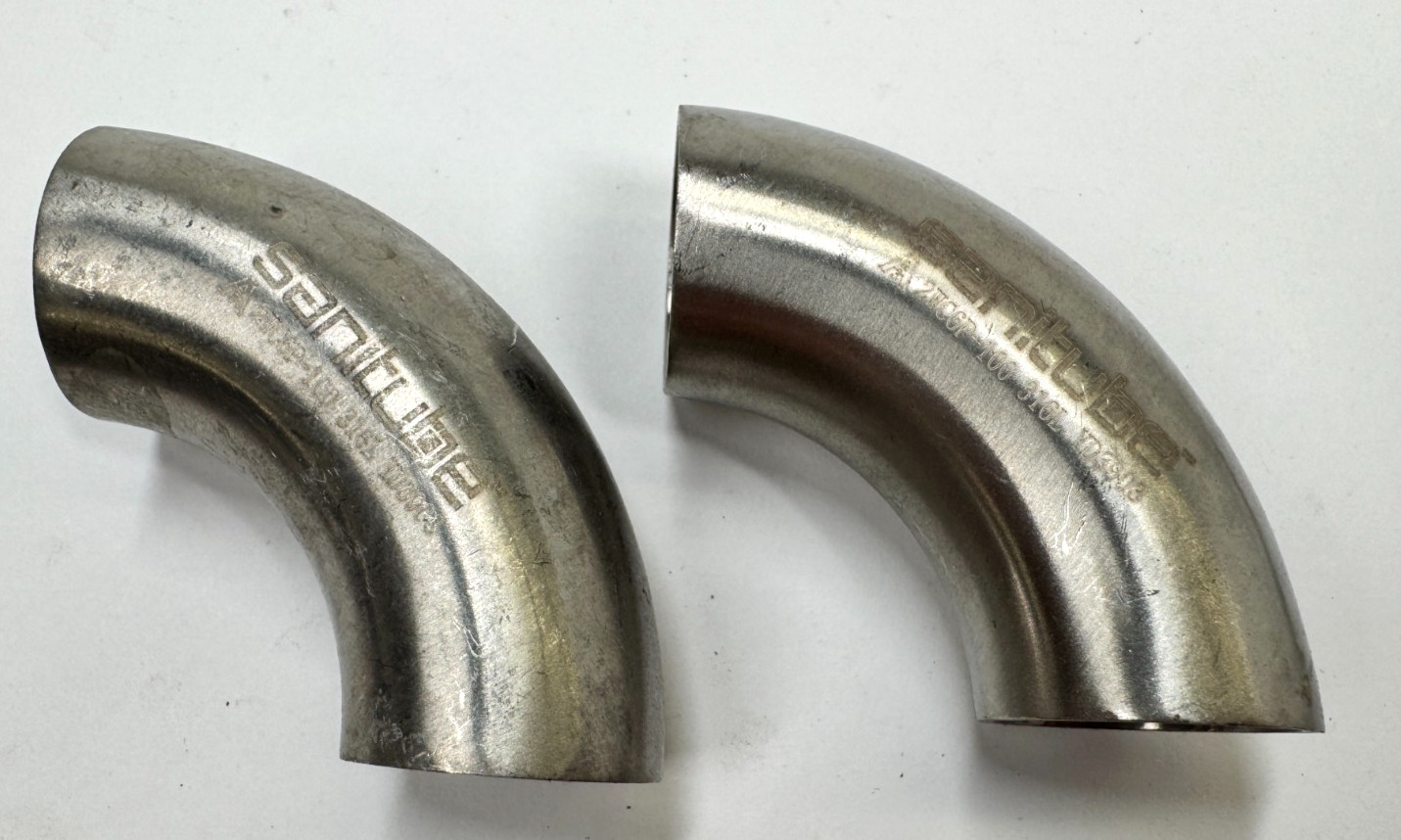 (2) SANITUBE 2WC6P-100 1″ 90-Elbow 316 Stainless Steel Tubing Fitting