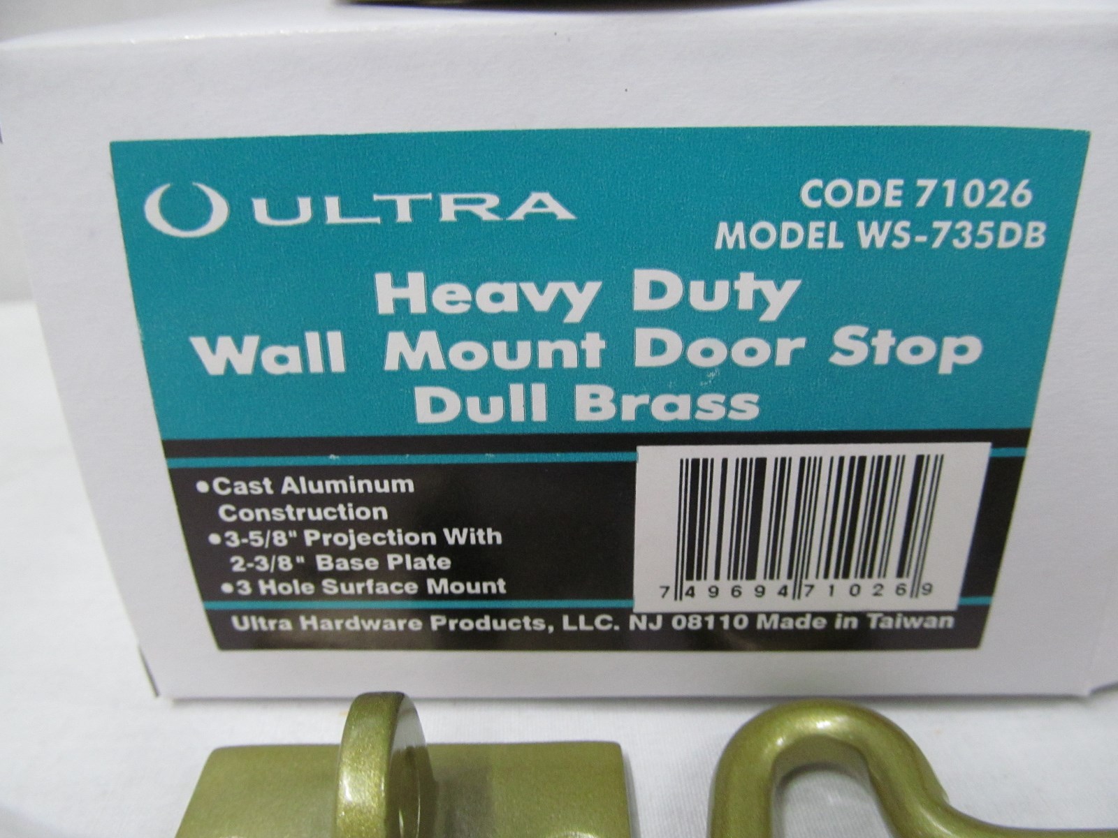 ULTRA 71026 WS-735DB LOT OF 6 EA HEAVY DUTY WALL MOUNT DOOR STOP BRASS