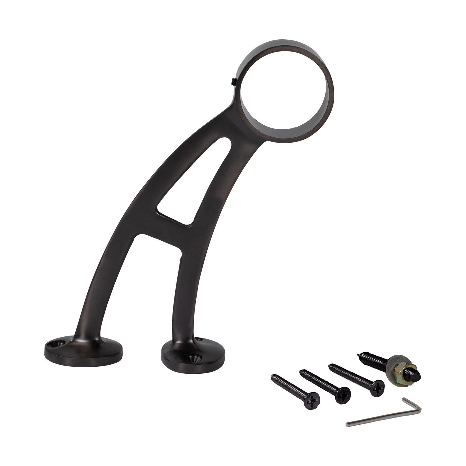 2″ Dia. x 4-1/2″ H Oil Rubbed Bronze Bar Mount Footrail Bracket for 2″ O.D.