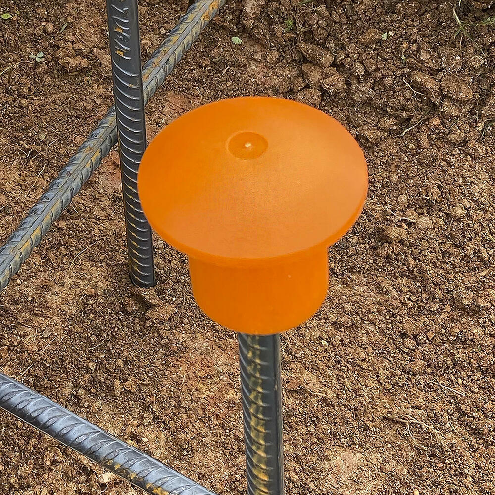 Bright Orange Rebar Safety Cap for #3 to #9 Rebar – 6 pack