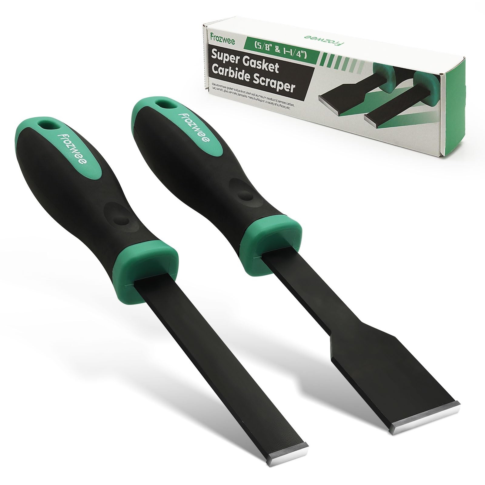 Prozwee 2PCS Carbide Scraper Set(1-1/4″ & 5/8″),Super Gasket 1×5/8″ +1×1-1/4″