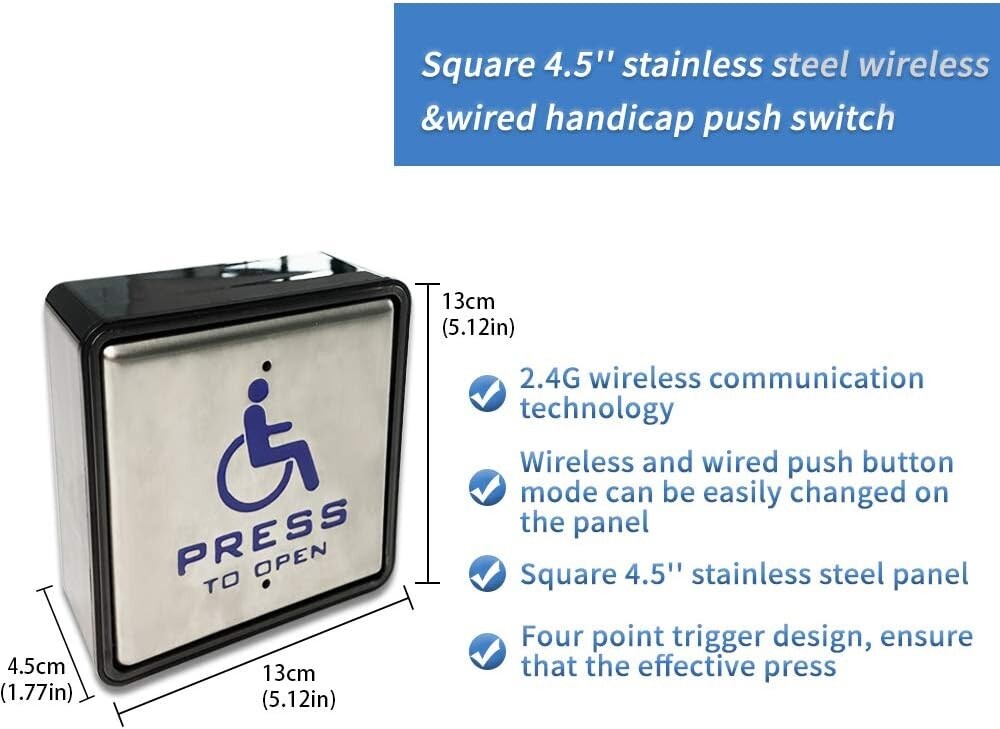Automatic Dual Door Operator Auto Open Simultaneously by Handicap Push Button
