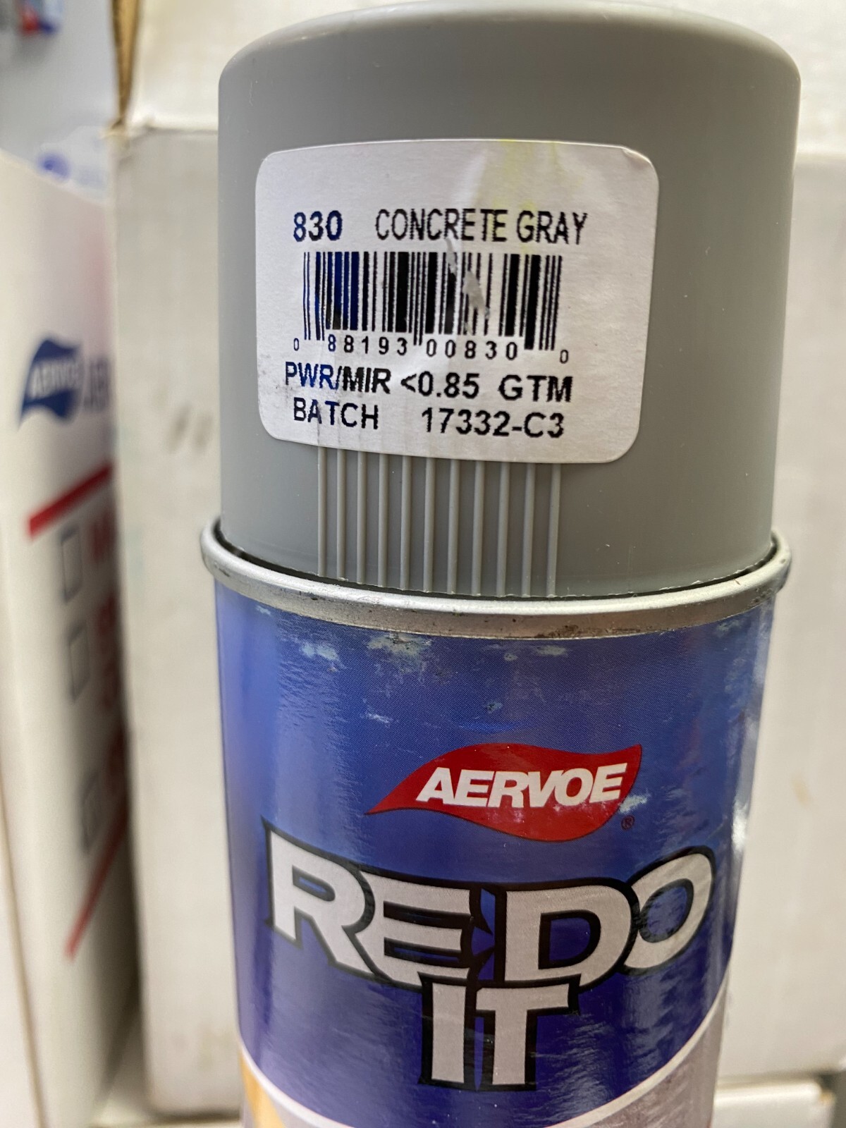 AERVOE REDO IT #830 CONCRETE GRAY STRIPING PAINT 12 PACK 20 OZ CANS